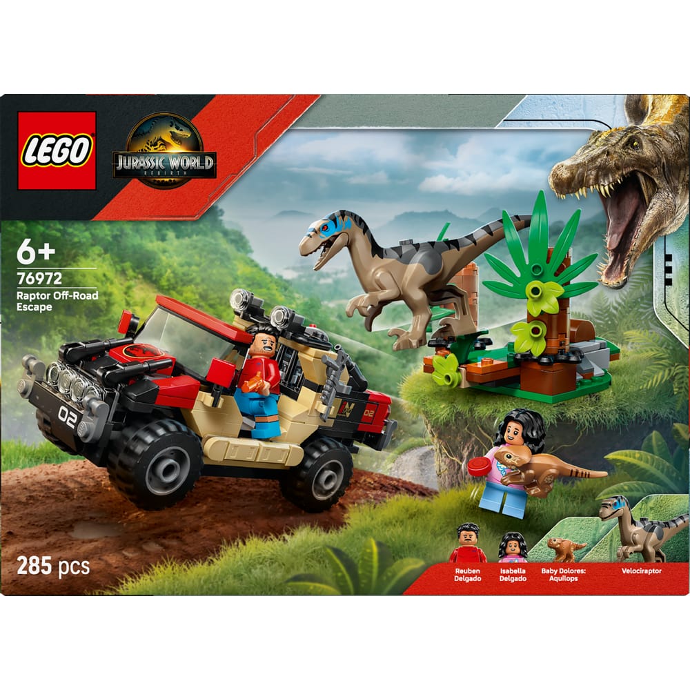 Lego Jurassic World 76972 Raptor: Verfolgungsjagd mit dem Geländewagen