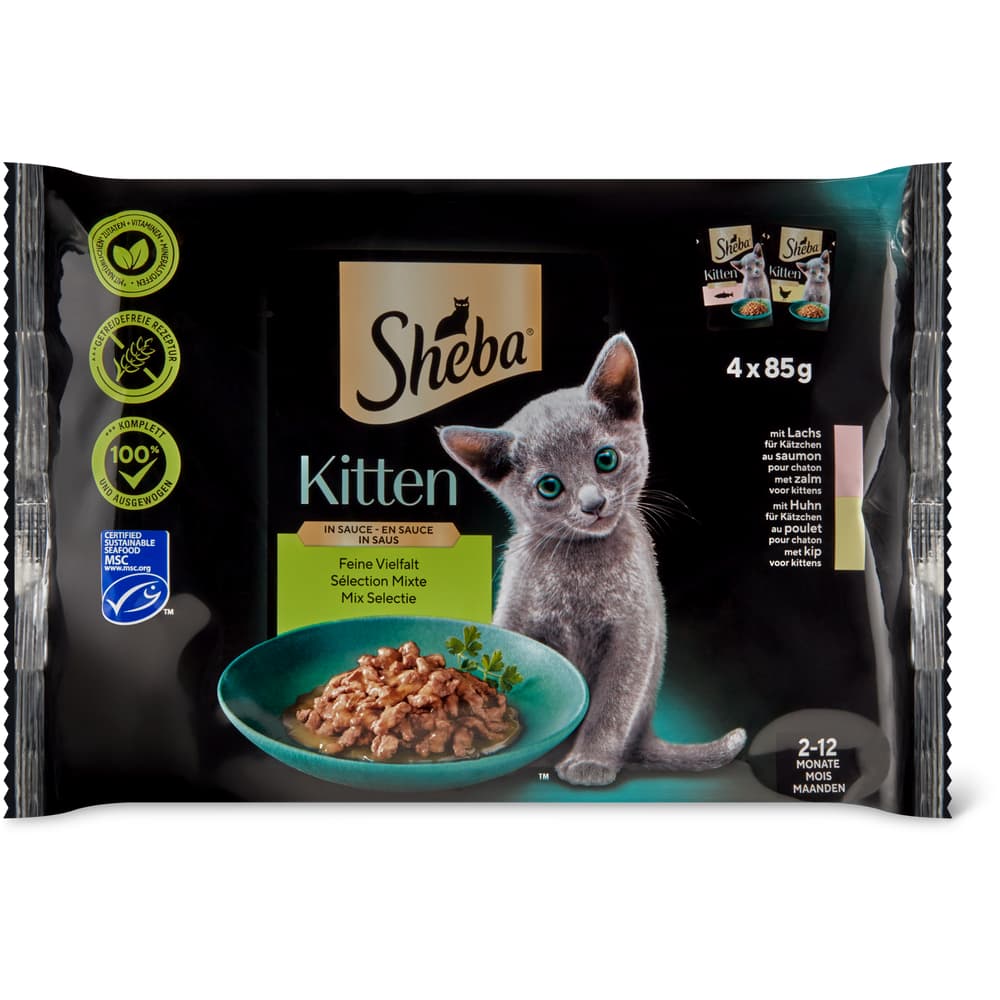 Sheba Junior Häppchen in Sauce Huhn & Lachs