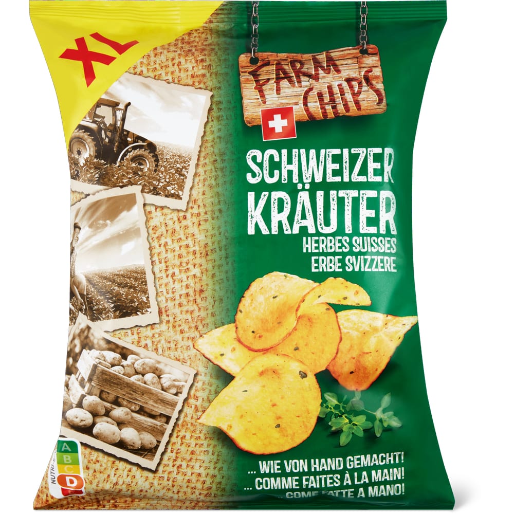 Farm Chips Pommes Chips Nature mit Schweizer Kräuter