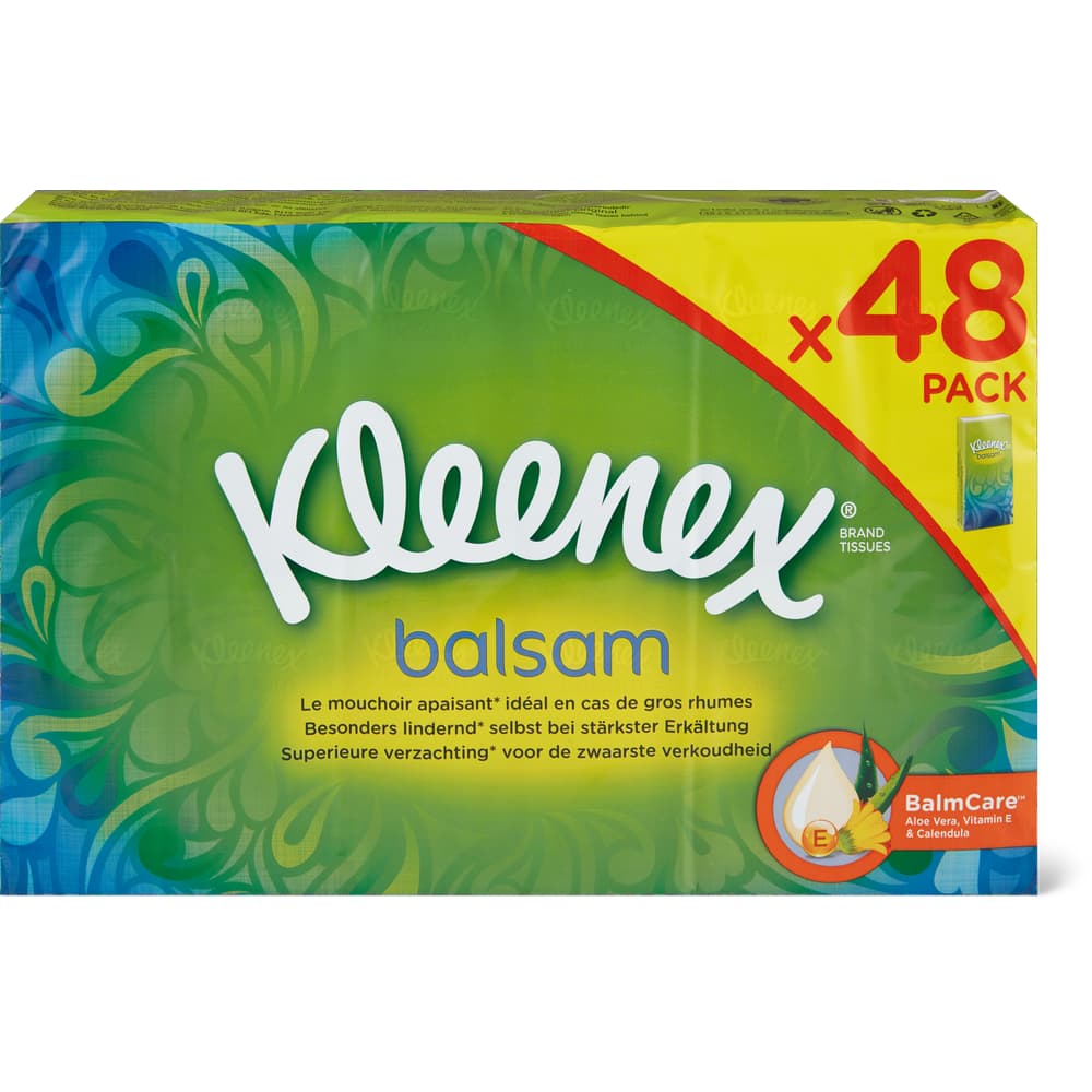 Kleenex Balsam Taschentücher 12 x 9 Blätter, 4 lagig