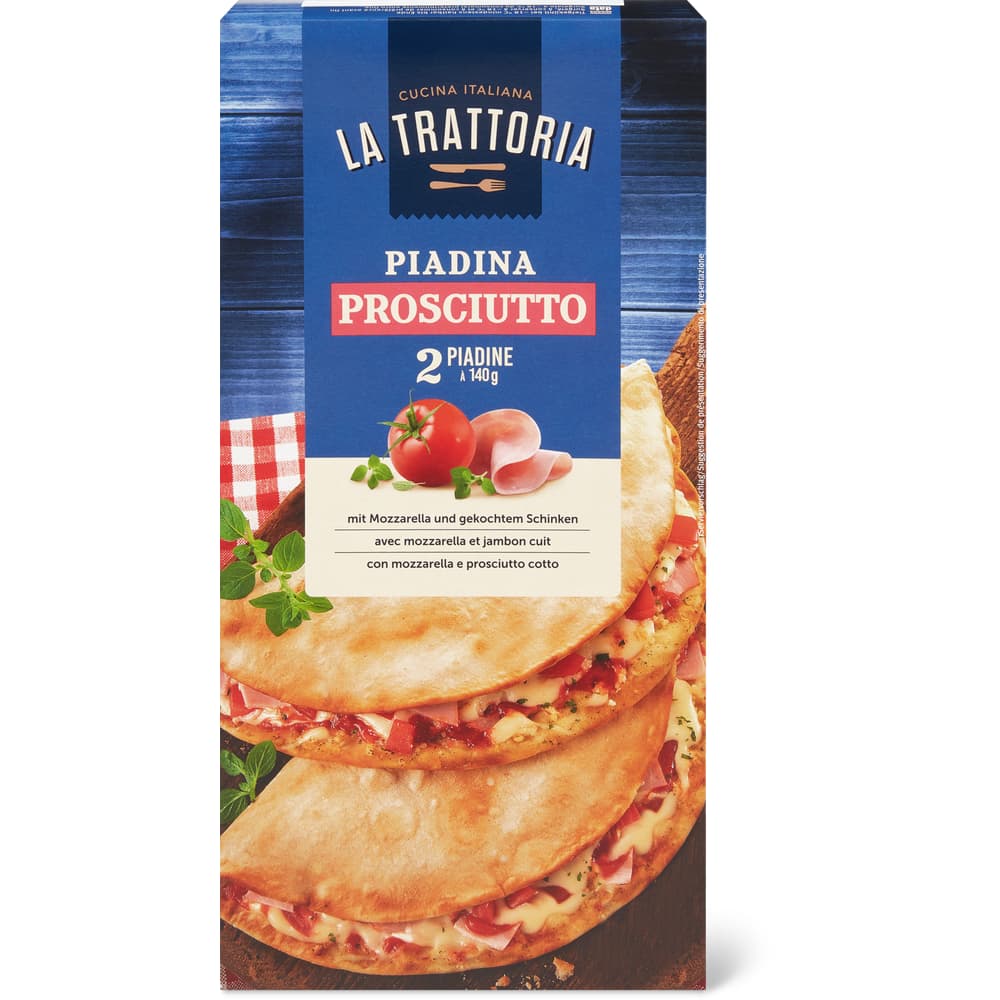 La Trattoria Piadina mit Mozzarella und gekochtem Schinken