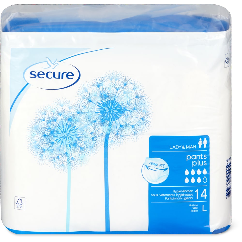 Secure Lady & Man Hygienehose Pants Plus - Grösse M