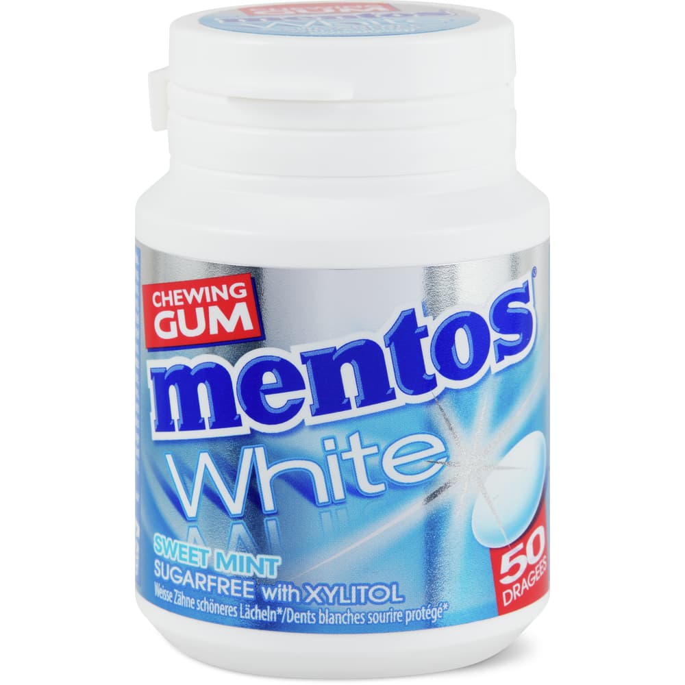 Mentos White Kaugummi mit Süssungsmittel Mintgeschmack