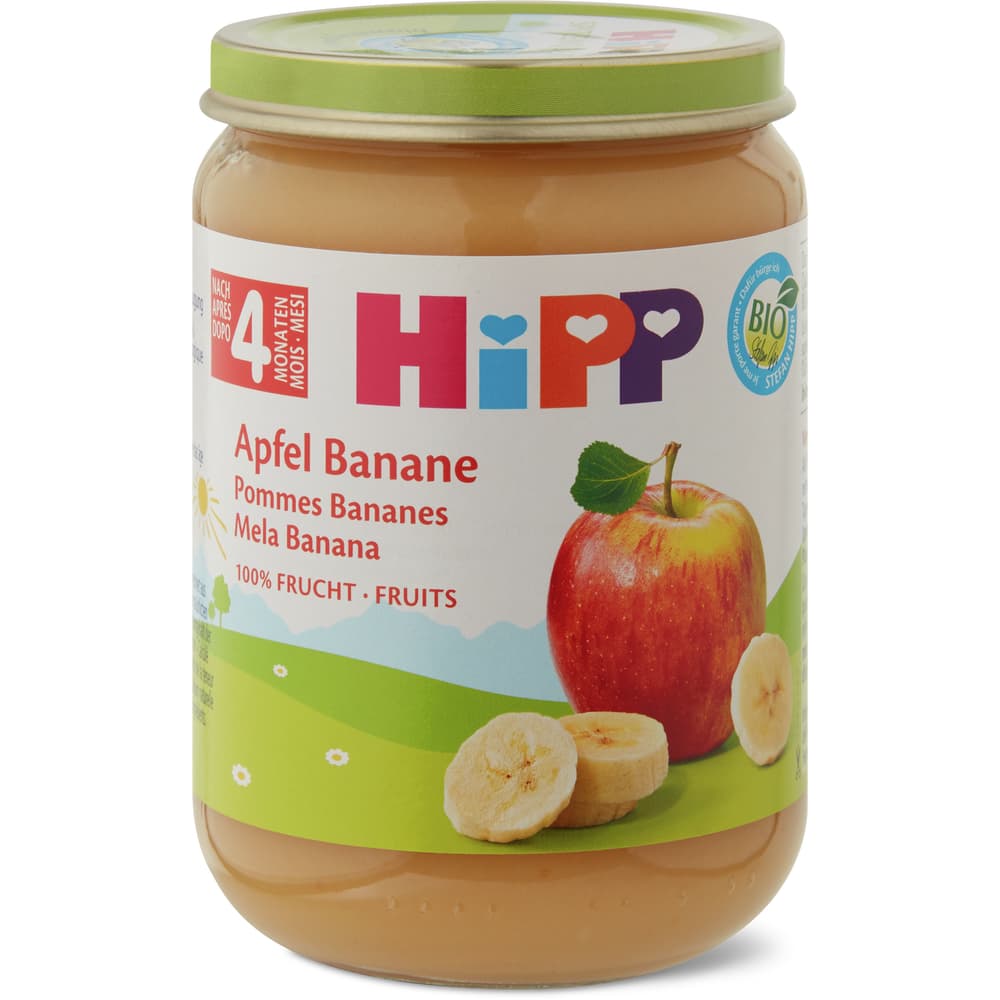 HiPP Bio Babygläschen Apfel und Banane Ab 4 Monaten