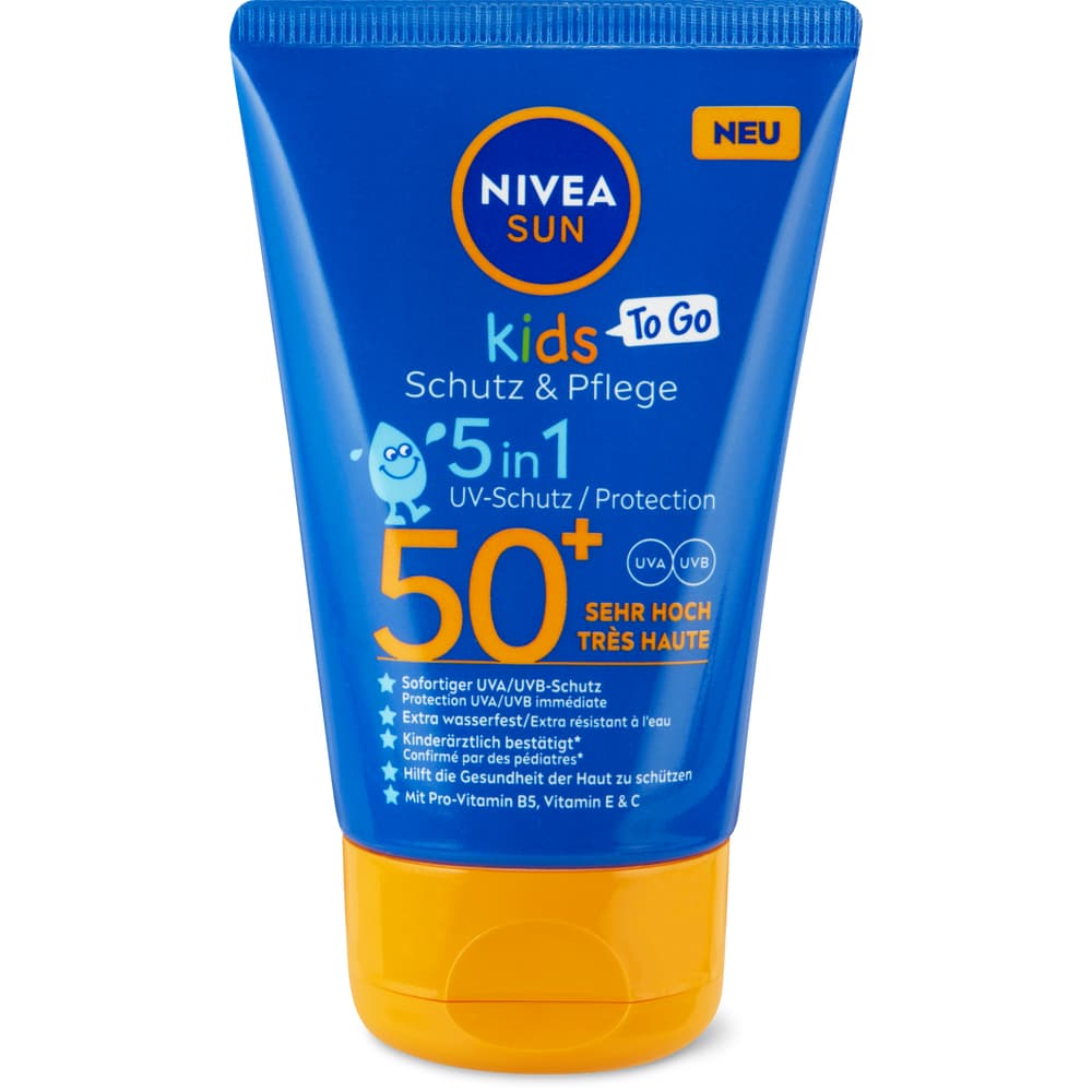Nivea Sun Protect & Moisture Kids To Go Sonnenschutz-Lotion LSF 50+, extra wasserfest