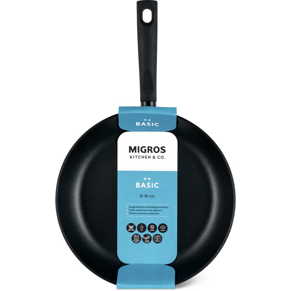 Migros Kitchen & Co. Basic Bratpfanne Ø 30 cm, flach, schwarz
