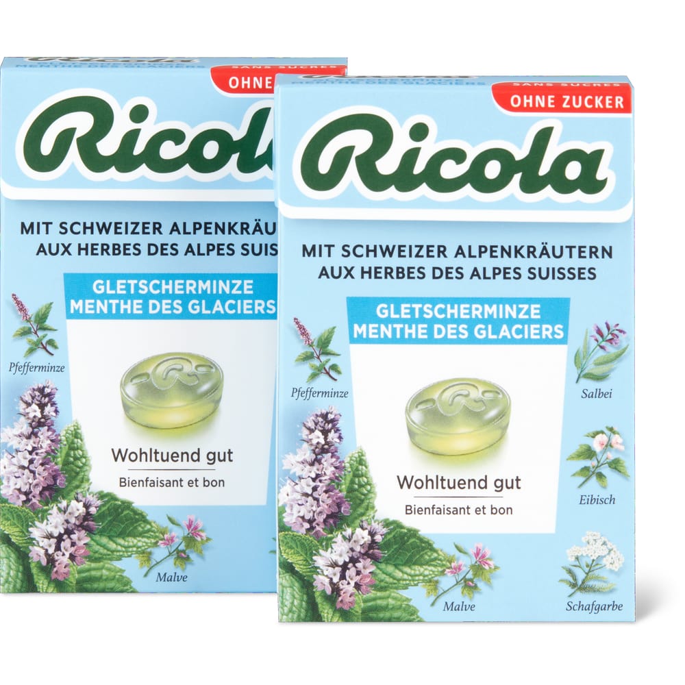 Ricola Kräuterbonbons Gletscherminze - Ohne Zucker