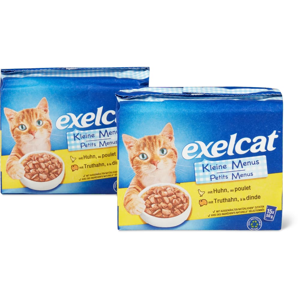 Exelcat Adult Häppchen in Sauce Huhn - Truthahn - Geflügel