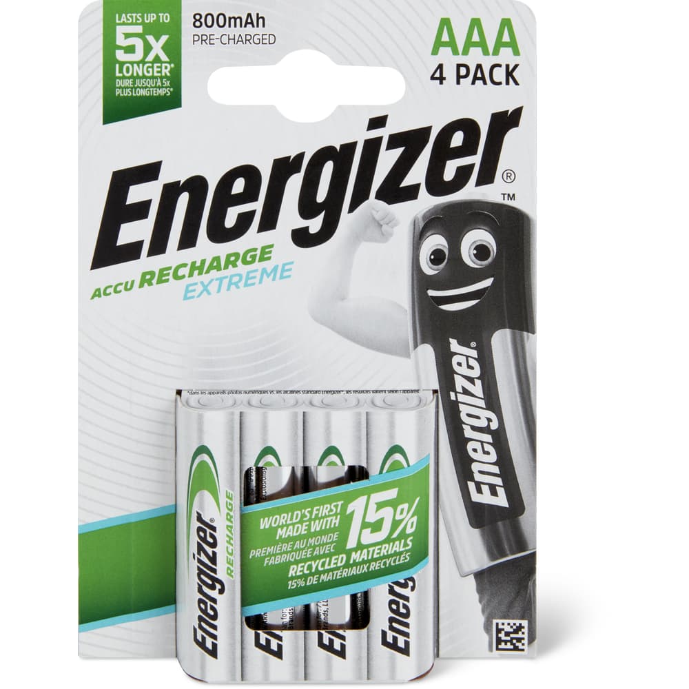 Energizer Accu Wiederaufladbare Batterien AAA Extremes Nachladen
