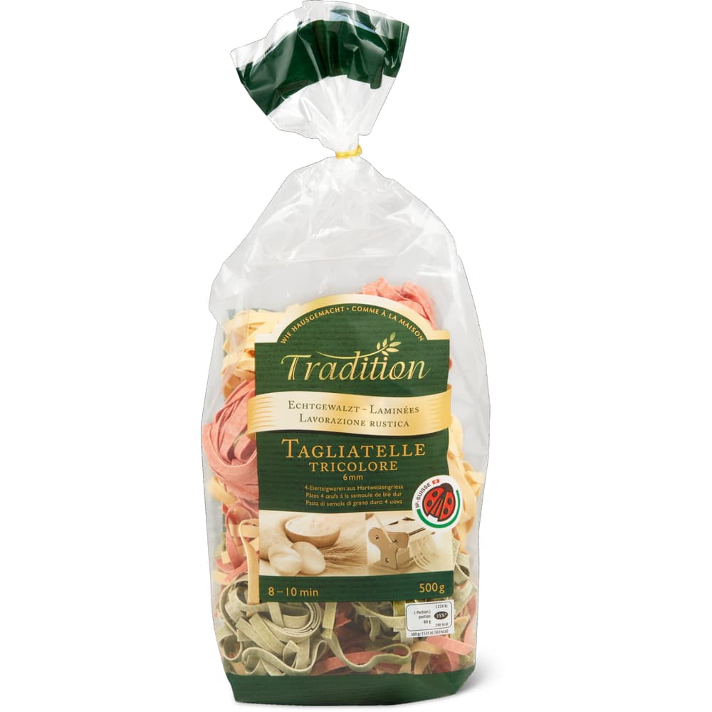 Tradition IP-SUISSE Tagliatelle Tricolore aus Eier