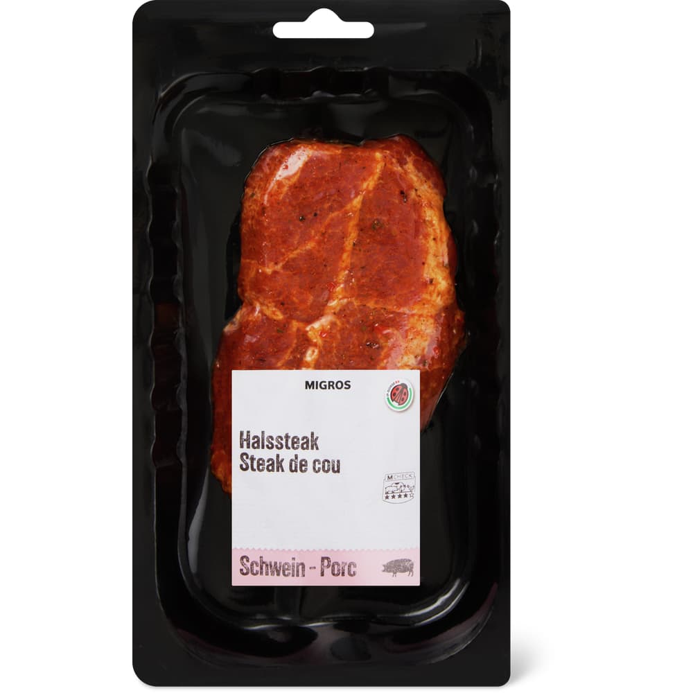 Migros IP-SUISSE Schweinshalssteak mariniert