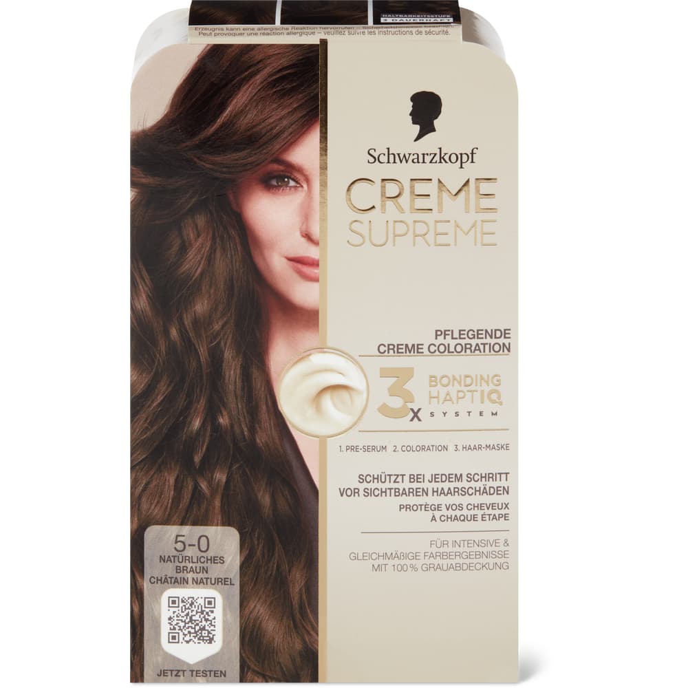 Schwarzkopf Creme Supreme Coloration 5.0 Natürliches Braun, permanent