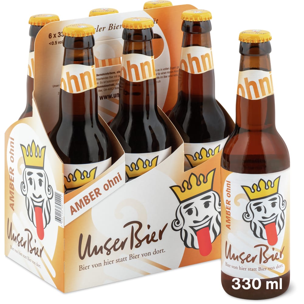 Unser Bier · Amber Ohni · alkoholfrei • Migros