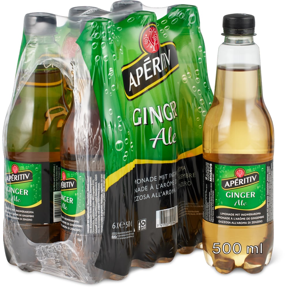 Apéritiv Ginger Ale Tafelwasser Kohlensäurehaltig mit Ingweraroma