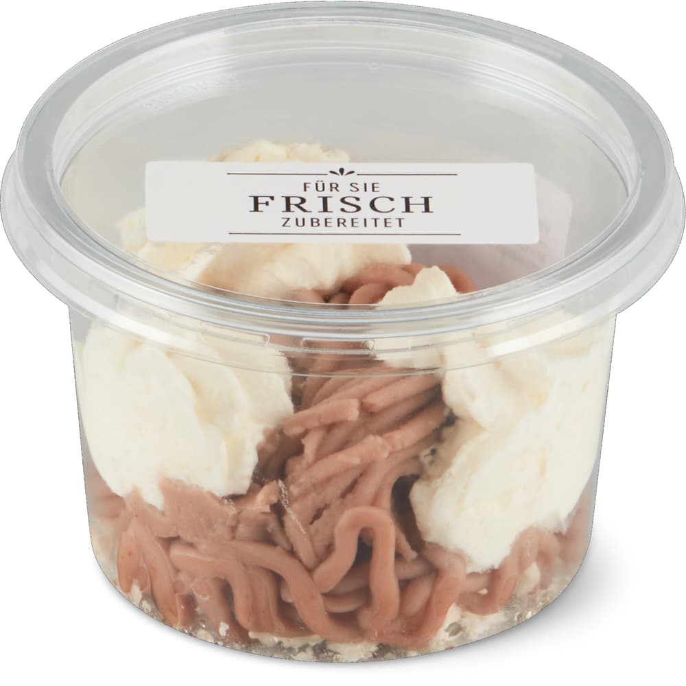 Frisch zubereitet Vermicelles-Becher