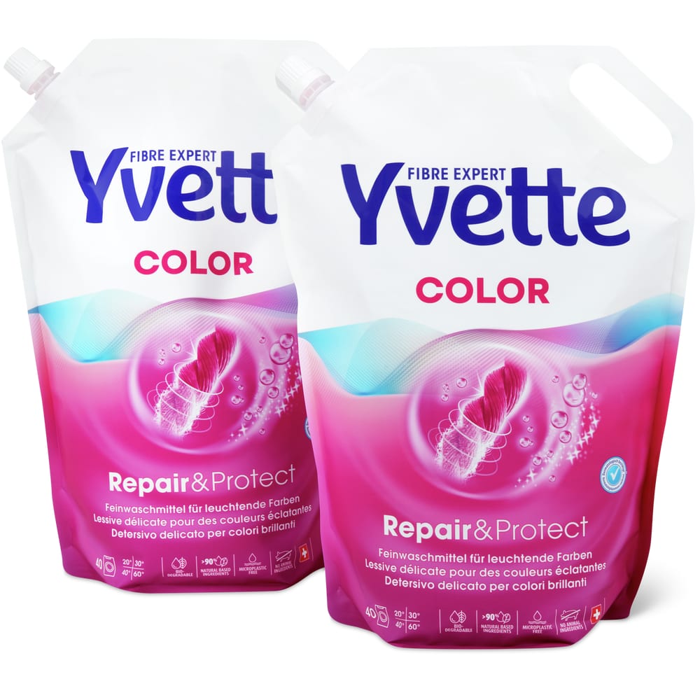 Yvette Flüssig Waschmittel Color, 2x40 Waschgänge, Refill