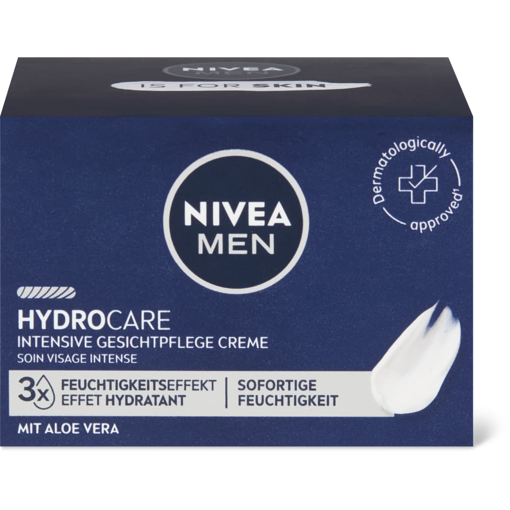 Nivea Men Hydrocare Intensive Gesichtspflege Creme 3xFeuchtigkeitseffekt, mit Aloe Vera