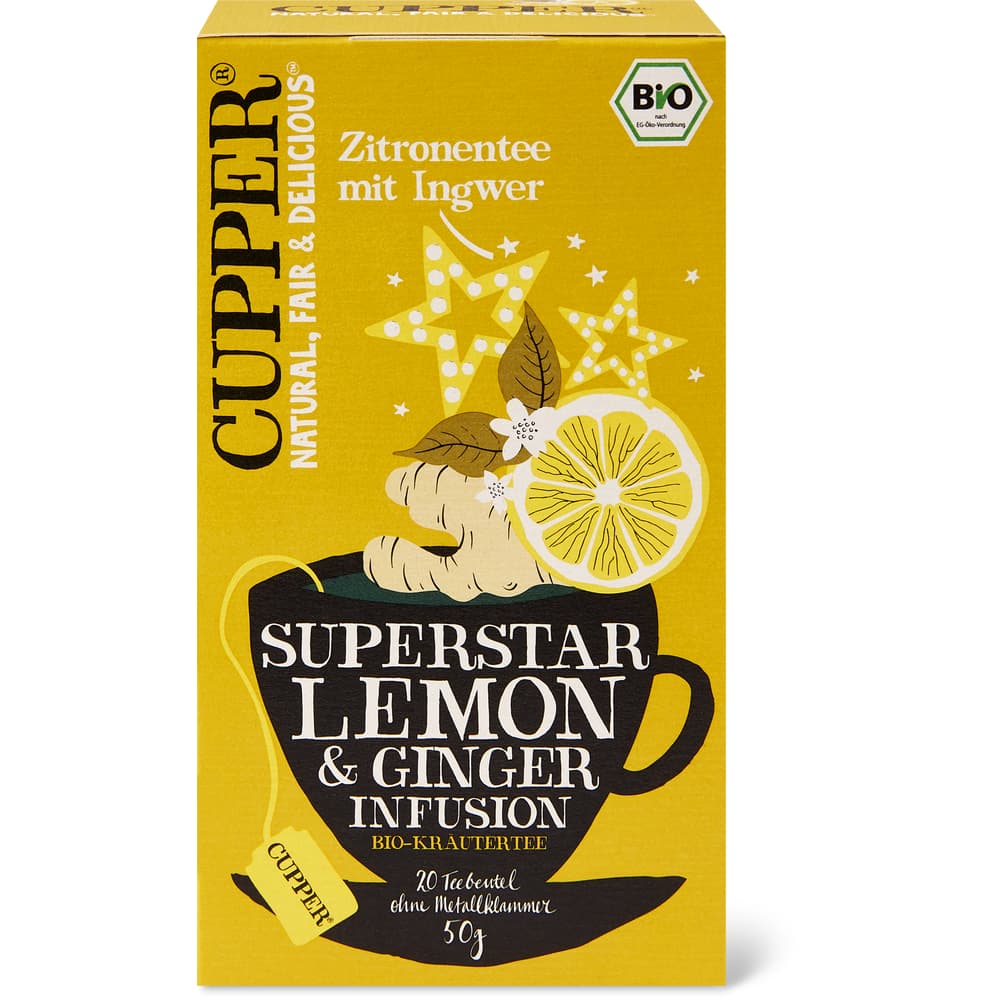 Cupper Bio Kräutertee Zitrone und Ingwer