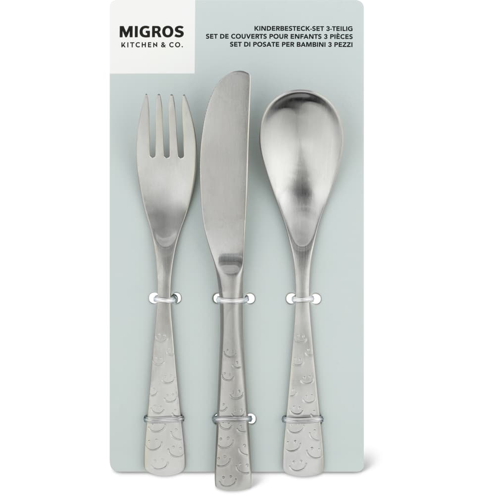 Migros Kitchen & Co. Set Kinderbesteck 3-teilig silber