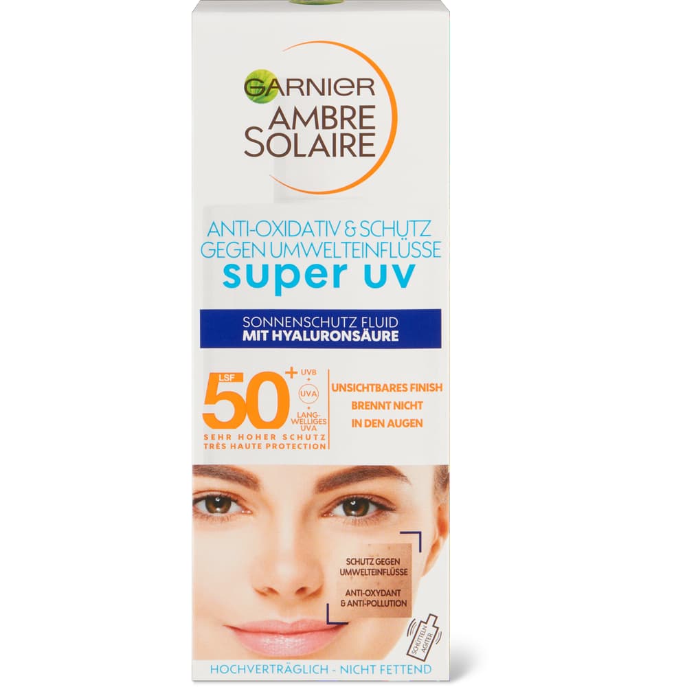Garnier Ambre Solaire Sonnenschutz für das Gesicht SPF 50+, Super UV