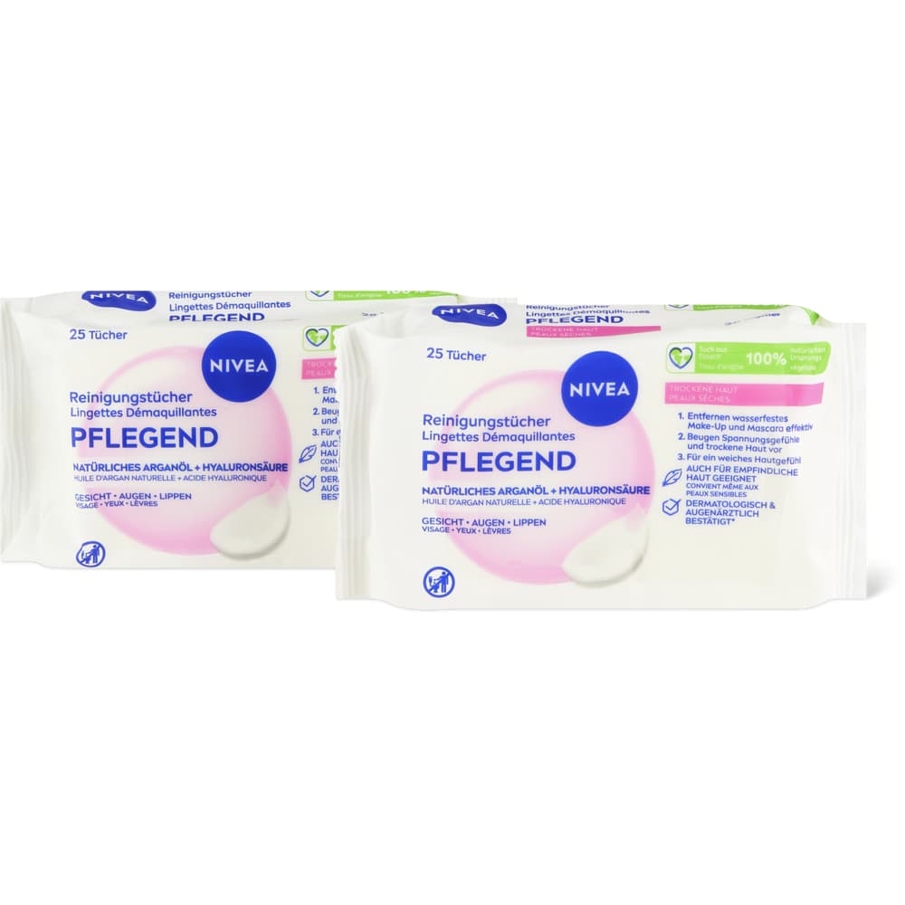 Nivea Pflegende Reinigungstücher Natürliches Arganöl, Hyaluronsäure