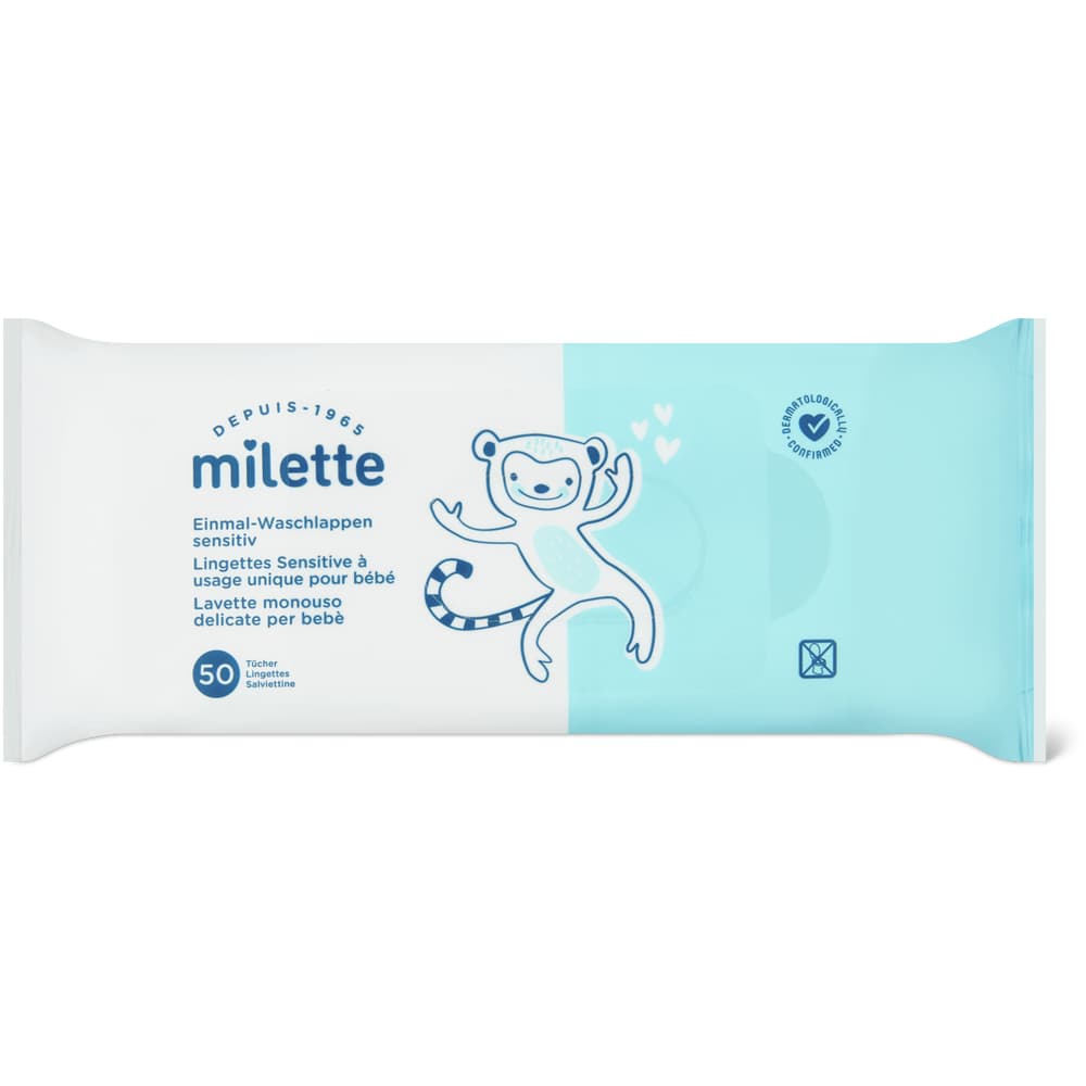 Milette Baby Care Einmal-Waschlappen Sensitive