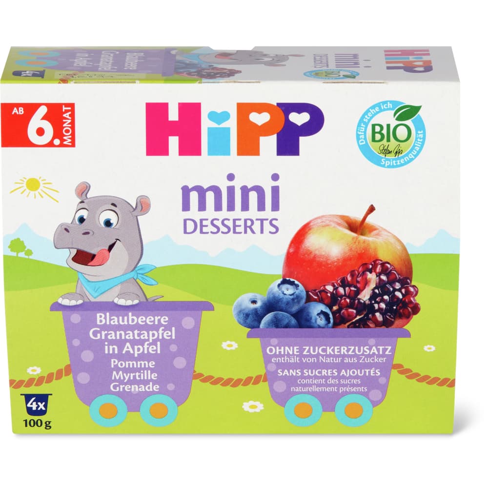 HiPP Bio Kompott Apfel, Erdbeere, Granate Ab 6 Monaten