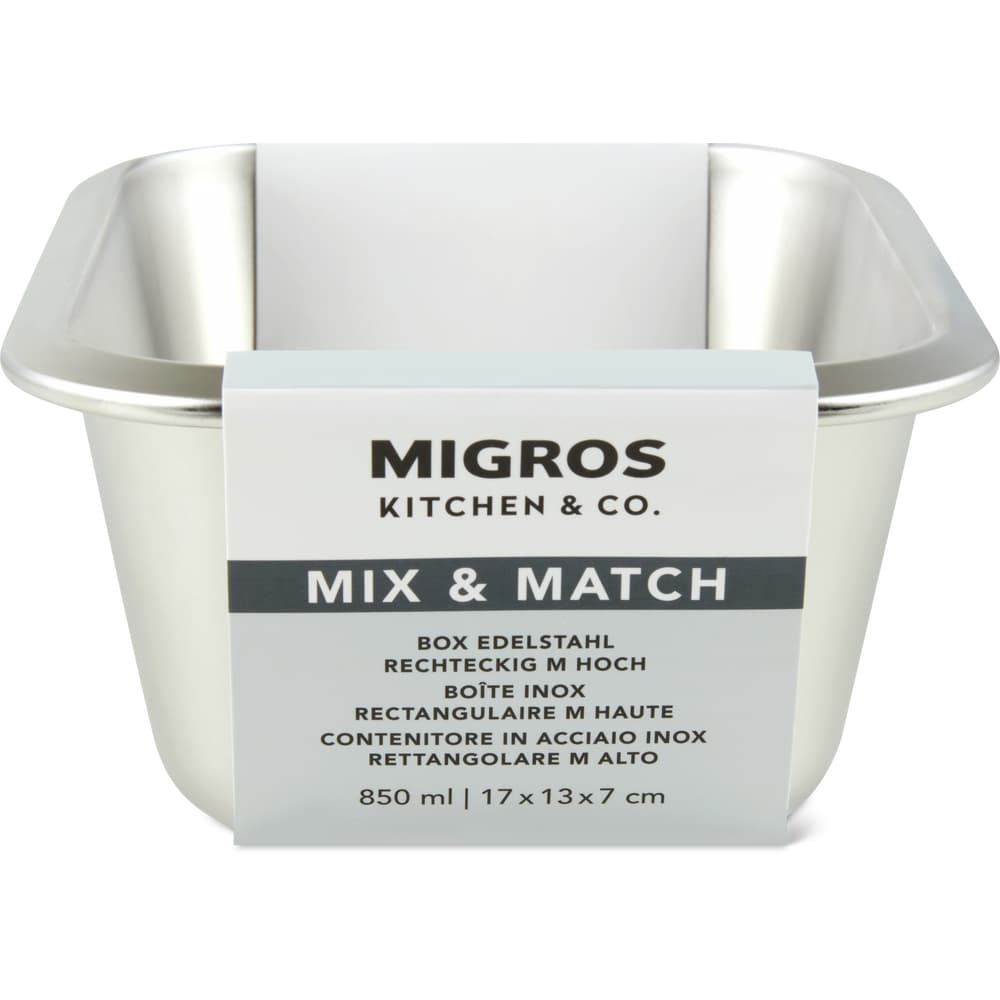Migros Kitchen & Co. Box Edelstahl hoch rechteckig, M, 0.85l