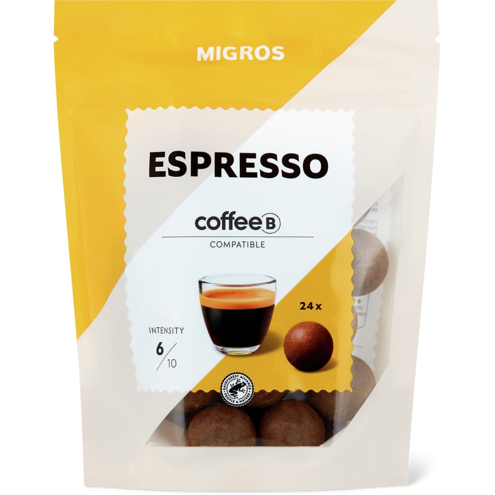 Migros CoffeeB Kaffeebälle Espresso. Intensität: 6/10.