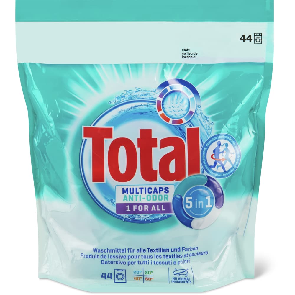 Total 1 for all anti-odor Waschmittelkapseln 44 Waschgänge