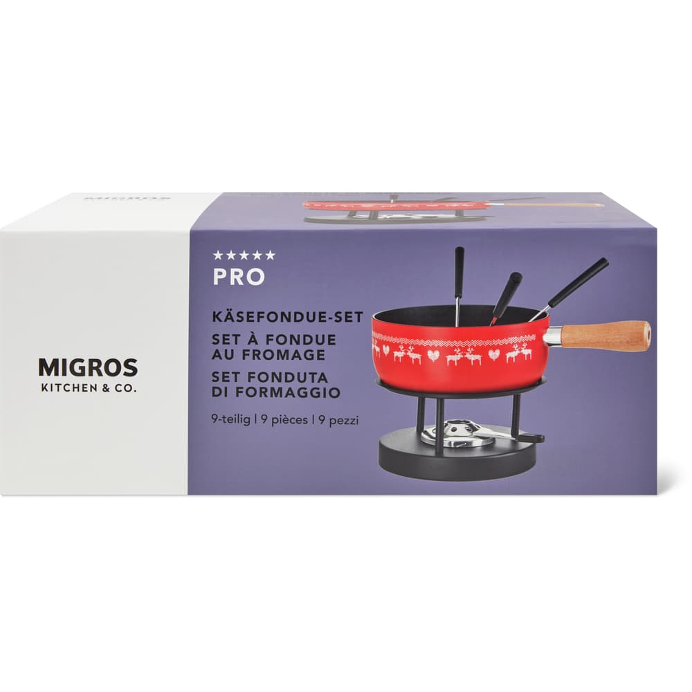 Migros Kitchen & Co. Fondue Set Ø 22cm, rot