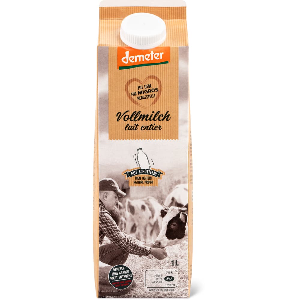 Vollmilch Demeter, 3.8% Fett, pasteurisiert