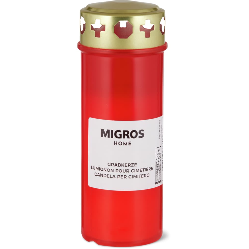 Migros Home Grabkerze rot, 68h Brenndauer