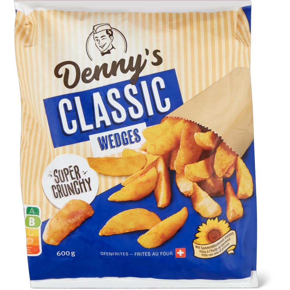 Denny's Classic Kartoffelschnitze gewürzt mit Schale in Knusperpanade