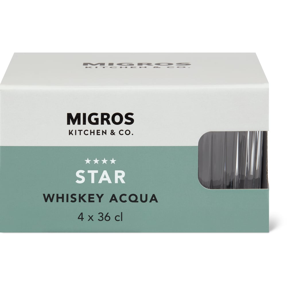 Migros Kitchen & Co. Whiskeyglas Star Acqua Transparent, 36cl