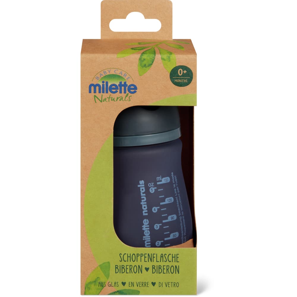 Milette Baby Care Naturals Schoppenflasche Glas 0 M