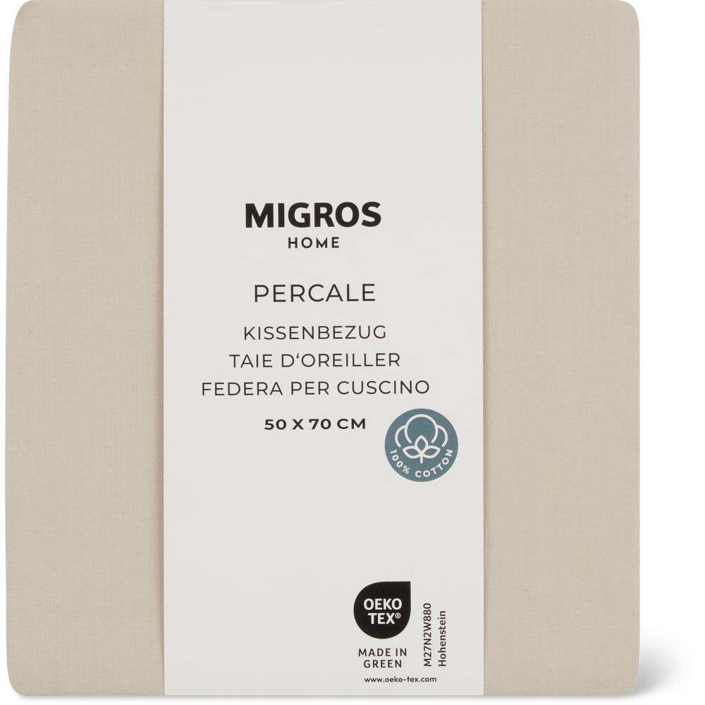 Migros Home Kissenbezug Percale 50x70cm, beige