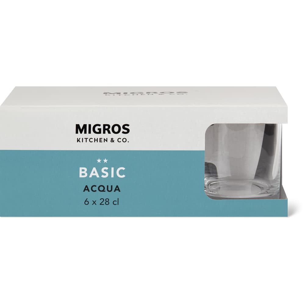 Migros Kitchen & Co. Wasserglas Basic Aqua Transparent, 28cl