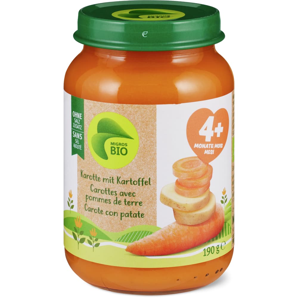 Migros Bio Babygläschen mit Karotten und Kartoffeln Ab 4 Monaten