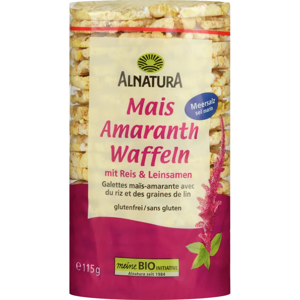 Alnatura Mais Amaranthwaffeln Bio, mit Reis & Leinsamen