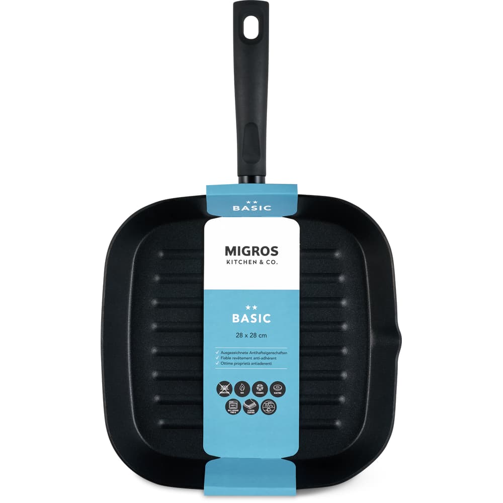 Migros Kitchen & Co. Basic Grillpfanne 28x28 cm, schwarz