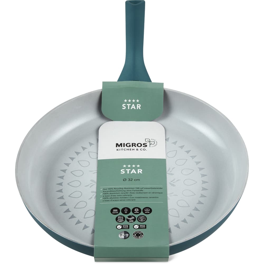 Migros Kitchen & Co. Star Bratpfanne Ø 32 cm, flach, dunkelgrün