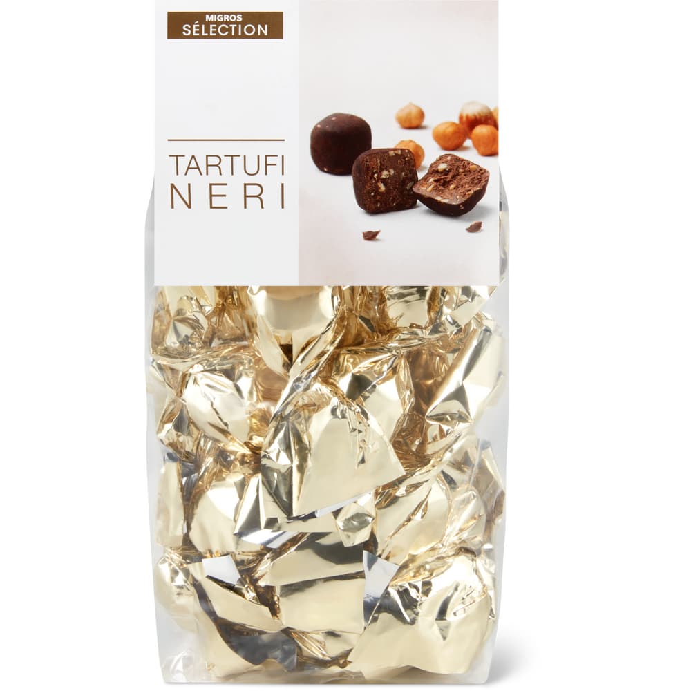 Sélection Schokoladen-Trüffel Tartufi neri mit Haselnüssen