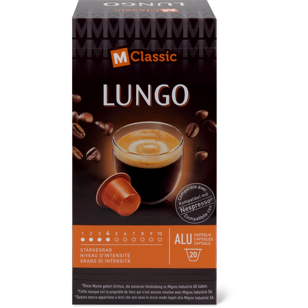M-Classic Kaffee-Kapseln aus Aluminium Lungo Forte, Kompatibel System Nespresso®