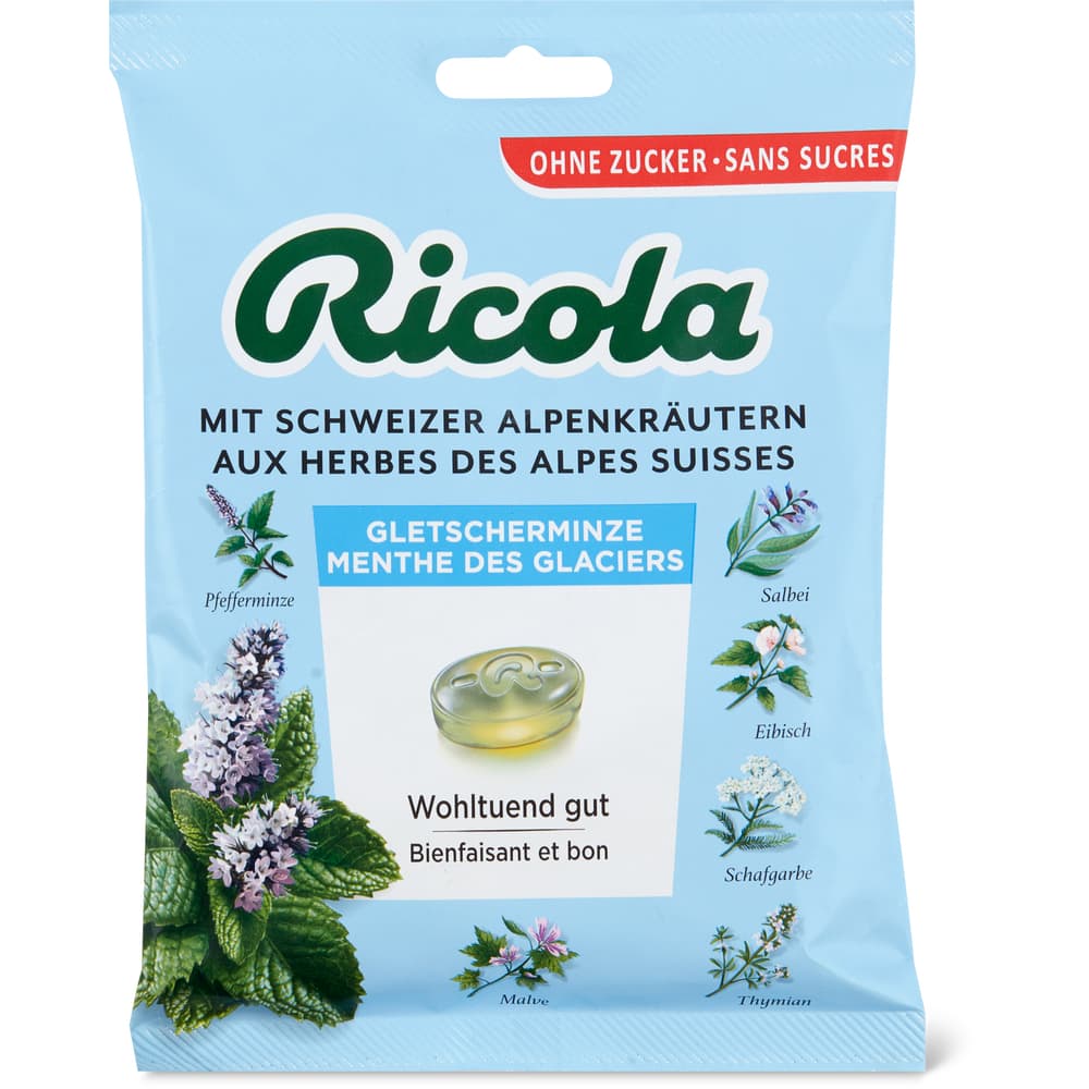 Ricola Kräuterbonbons Gletscherminze - Ohne Zucker