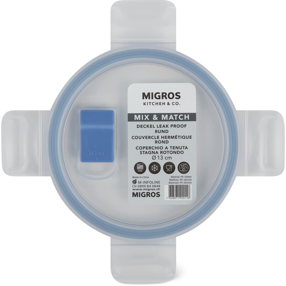 Migros Kitchen & Co. Deckel Leak Proof rund, ⌀13cm