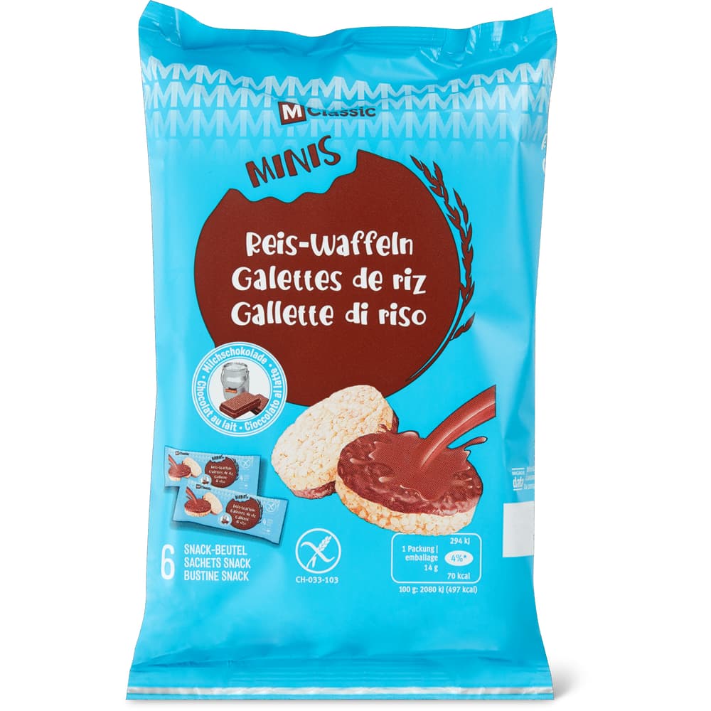 M-Classic Reiswaffeln Milchschokolade, glutenfrei