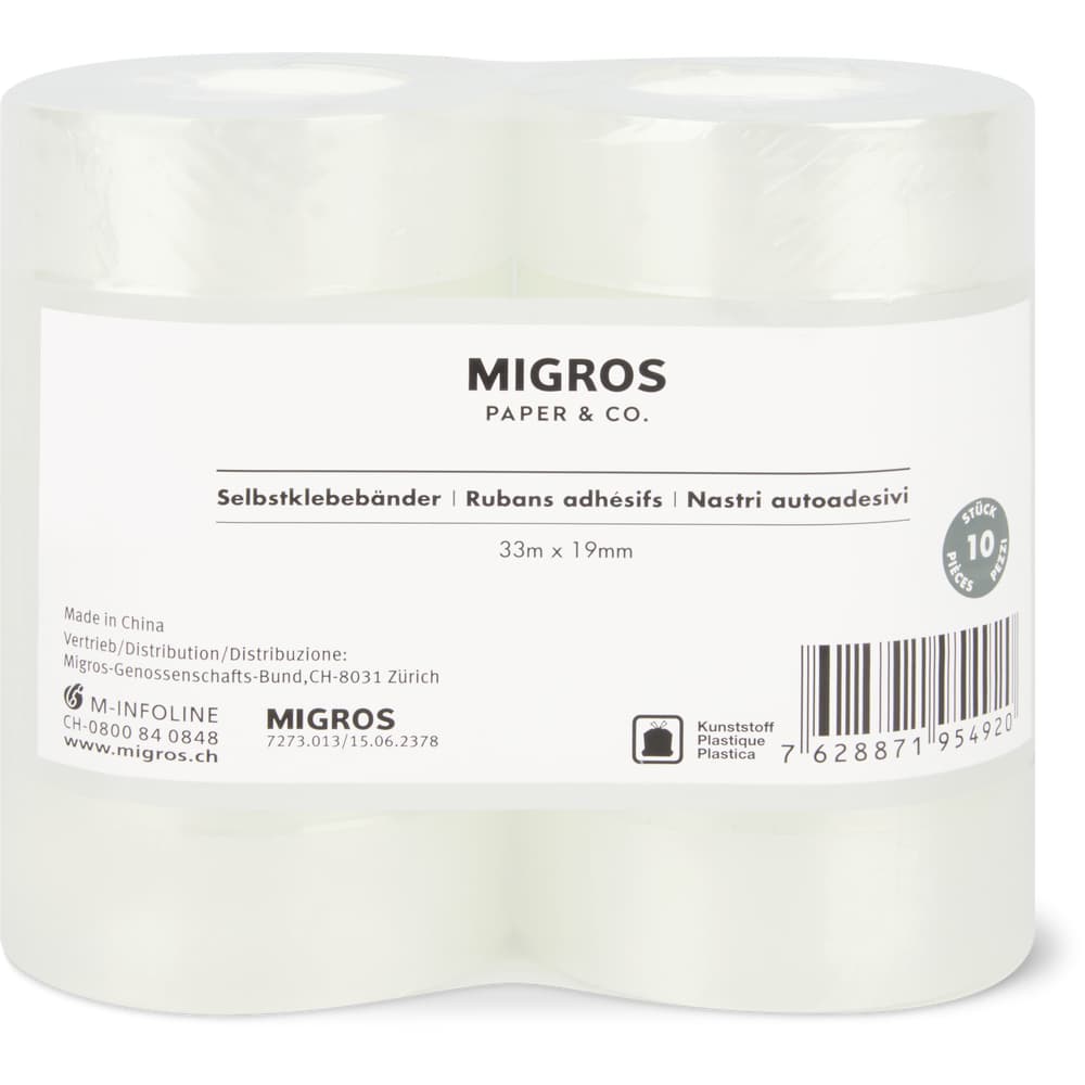 Migros Paper & Co. Klebebänder 10 Stück, 19mmx33m