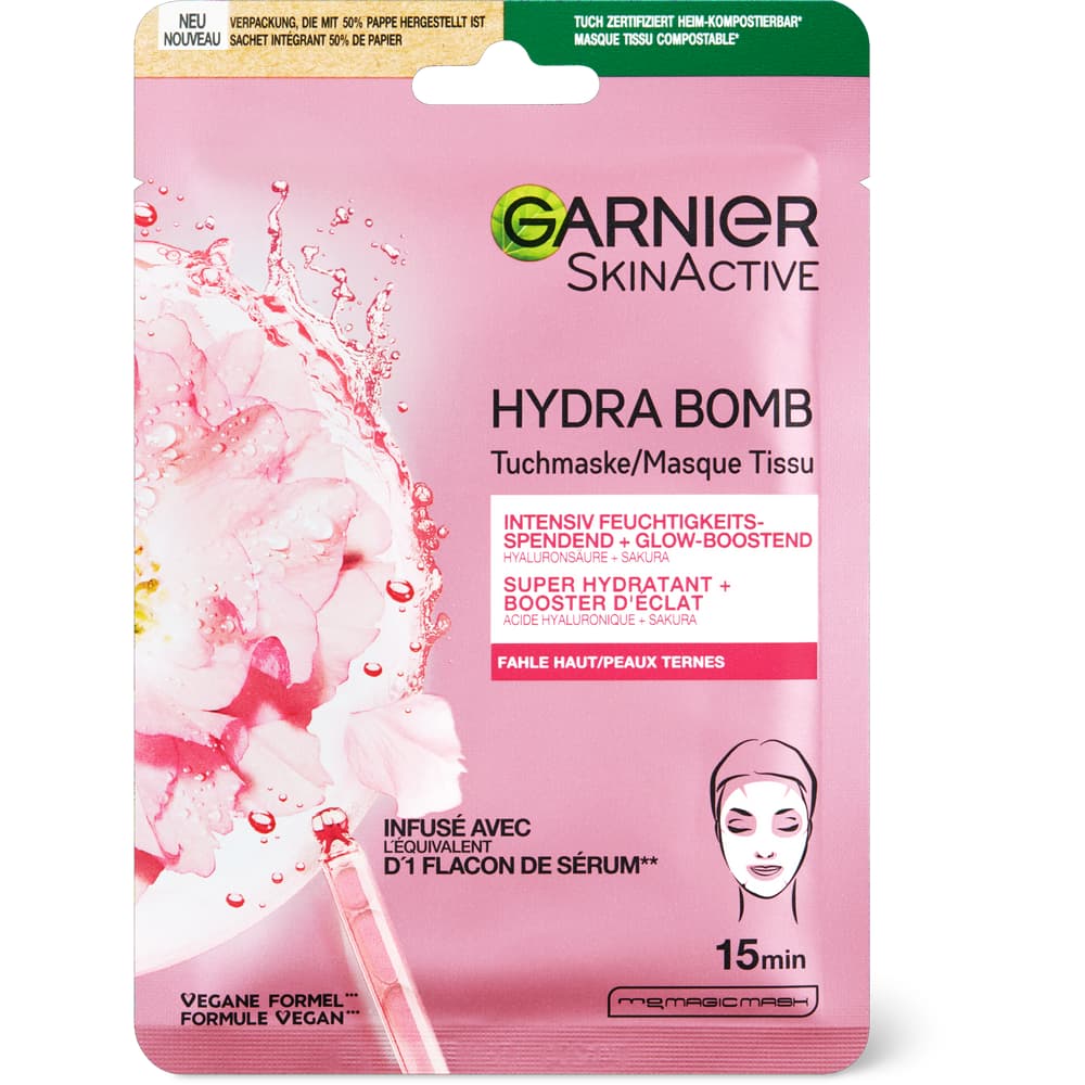 Garnier SkinActive Hydra Bomb feuchtigkeitsspendende Tuchmaske