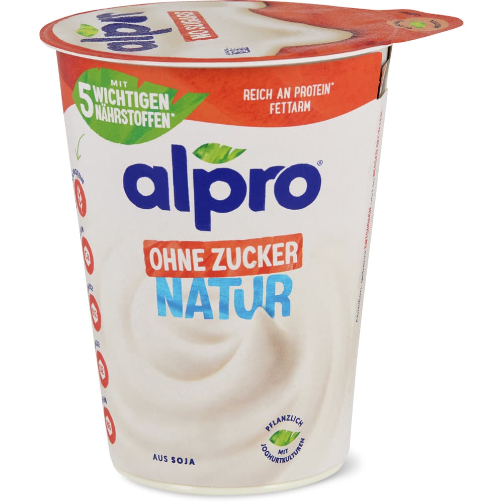 Alpro Vegurt Nature, ohne Zuckerzusatz, vegan